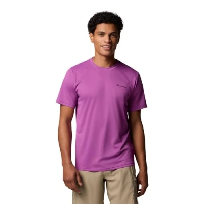 Image of Columbia Men&#039;s Hike Crew, Technical Short Sleeve T Shirt, Razzle, XXL
