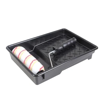 Image of Fit for The Job 3 piece 7 inch Paint Roller Set DIY Painting with Emulsion Paints on Walls &amp; Ceilings Medium Pile Sleeve Smooth Semi Surfaces, Frame Tray, 7&quot;