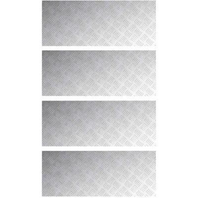 Image of vidaXL Aluminum Checker Plates 4 pcs Anti Slip 100x40 cm