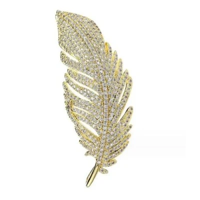 Image of Elegant Faux Pearl Flower Rhinestone Wedding Brooch Crystal Corsage Pin Women Clothing Accessories Jewelry Gift For Bride Girl (gold)