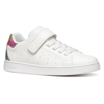 Image of Geox J ECLYPER Girl A Sneaker, White/Multicolor, 3.5 UK