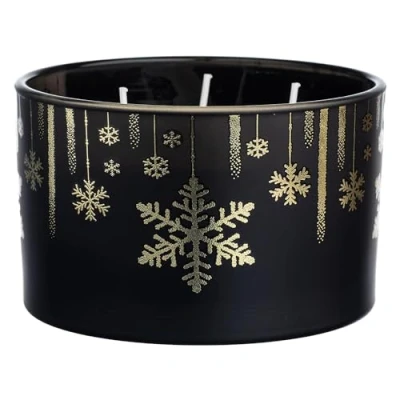Image of WAX LYRICAL Lyrical, Sparkling Snowflake, Multi Wick Scented Candle, Shimmer &amp; Shine, Up to 45 Hour Burn Time, WL5204, Black, one Size