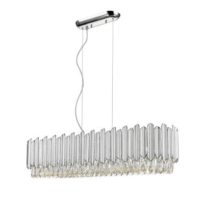 Image of Grenada 6 Light Chrome Crystal Bar Pendant Ceiling
