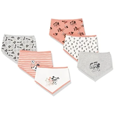 Image of Amazon Essentials Disney Marvel Star Wars Baby Bibs, 6 Pack Mickey Expressions, One Size, of