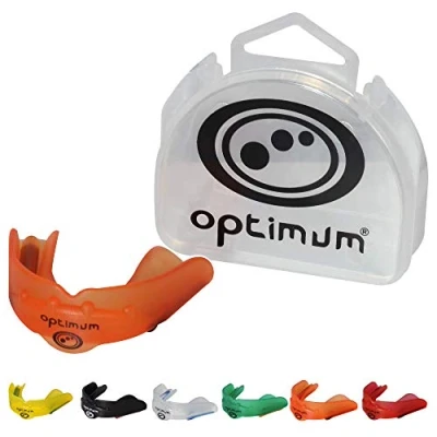 Image of Optimum Matrix Mouthguard Gum Shield Slim Fit with Case for Rugby Hockey Boxing MMA Martial Arts Judo Karate Taekwondo Contact Sports Orange, Senior