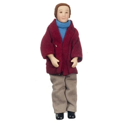Image of Melody Jane Dolls House Man Gentleman Father Miniature People1:12 Scale Modern Porcelain
