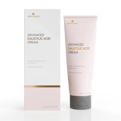 Image of Revitale Advanced Salicylic Acid Cream For Face &amp; Body 80g Helps Smooth Soften Skin Texture. Rough, Bumpy Blemish Prone