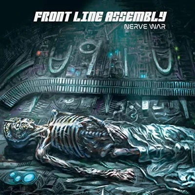 Image of Front Line Assembly Nerve War Blue &amp; Black Splatter vinyl 2022 USA 2 LP set CLO3038