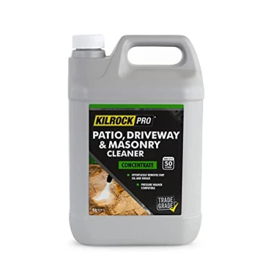 Image of KilrockPro Driveway, Patio &amp; Path cleaner 5L Concentrated, professional outdoor hard surface Shifts stains, oil and grease Suitable for powerhoses pressure washers, Grey