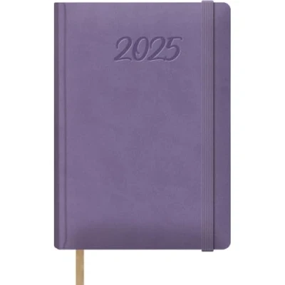 Image of Dohe 2025 Diary Day by Page, A5 Size (15 x 21 cm), 12 Months January to December, Leatherette Hardcover, Planner in Spanish, Office Supplies SAMBA Purple