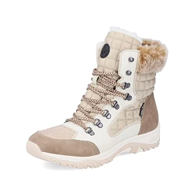 Image of Rieker Women Ankle Boots M9644, Ladies Lace up Boot,Removable Insole,Water Repellent,riekerTEX,Low Boots,Chukka Boot,Beige (Beige / 60),37 EU 4 UK