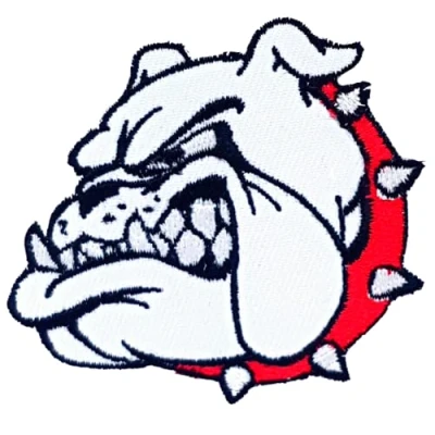 Image of British Bulldog Head Iron Sew On Embroidered Patch