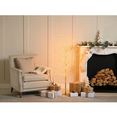 Image of Festive Productions Micro Dewdrop Gold Tape Christmas Tree 1500 LEDs 180cm Static Lights Indoor/Outdoor Use Beautiful Stylish Decoration, Perfect for Living Rooms, Kitchen, Garden