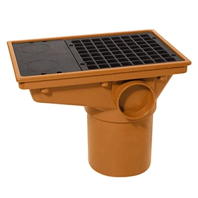 Image of Rectangular Hopper 110mm Underground Drainage Pipe Fittings Bend Trap Gulley Socket Grid Coupler