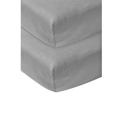 Image of Meyco 563404 2 Pack Fitted Sheet, Co Sleeper, Grey