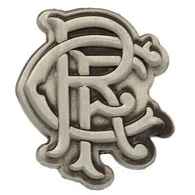Image of Official Rangers FC silver coloured scroll crest pin badge…
