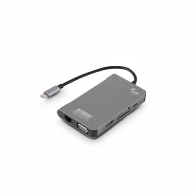 Image of USB C Hub by Urban Factory Hubee Plus 100watt, Docking Station, Dual Monitor HDMI for Notebook/Laptop/Windows/MAC/IOS, Multiport Adapter, 4K HDMI, VGA, RJ45, USB3.0, 100W PD