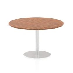 Image of Italia 1200mm Poseur Round Table Walnut Top 725mm High Leg