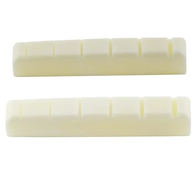 Image of Musiclily Pro 42.95mm Slotted Electric and Acoustic Guitar Bone Nut for 6 String Ibanez PRS, Ivory(Set of 2)