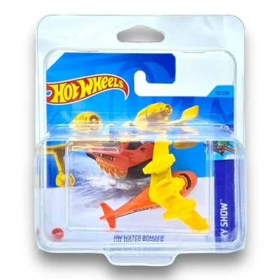 Image of Hot Wheels HW Water Bomber (Yellow &amp; Orange) 4/5 Sky Show 2023 115/250 (Short Card) COMES IN A KLAS CAR KEEPER PROTECTIVE COLLECTORS CASE HKK53