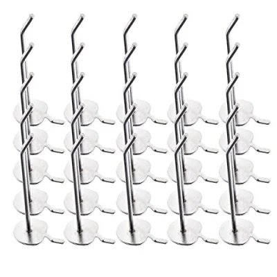 Image of 25X Single Pegboard Hook Slat Wall Retail Shop Prong Peg Hangers Board