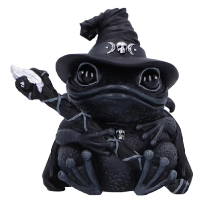 Image of Nemesis Now Cult Cuties Asmoadeus Figurine 10cm, Resin, Black, Collectible Figure, Scarily Adorable Occult Frog, Spooky Frog Gift, Cast in the Finest Expertly Hand Painted