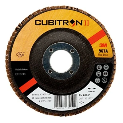 Image of 3M™ Cubitron™II Flap Disc 967A, 115 mm x 22 mm, 40+, Flat, 1 / Box