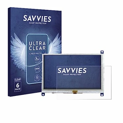 Image of Savvies 6 Pack Screen Protector compatible with Raspberry Pi Touchscreen 5&quot; Protection Film Clear