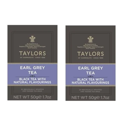 Image of Taylors of Harrogate Earl Grey Tea, 20 Tea Bags (Pack 2, Total 40 Bags)