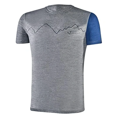 Image of Black Crevice Men&#039;s Herren Merino T Shirt, Grey/Steel Blue, XL