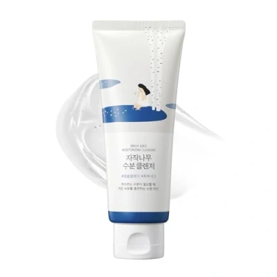 Image of ROUND LAB Birch Juice Moisturizing Cleanser Unclogs hidden sebum, Clears away dead skin cells., Soothing, Low pH, Gel Type (5.07 fl.oz)