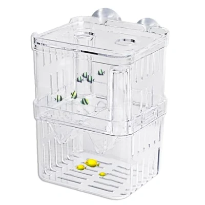 Image of Gomice Fish Breeding Box Tank Divider Acclimation for Aggressive Fishes Aquarium Breeder Nursery Injured Hatchery Incubator
