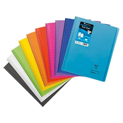 Image of Clairefontaine Ref 391201C Koverbook PP Spiralbound Drawing / Sketch Book (100 Pages) A4 (210 x 297mm) in Size, 125gsm Extra White Paper Random Colour Cover