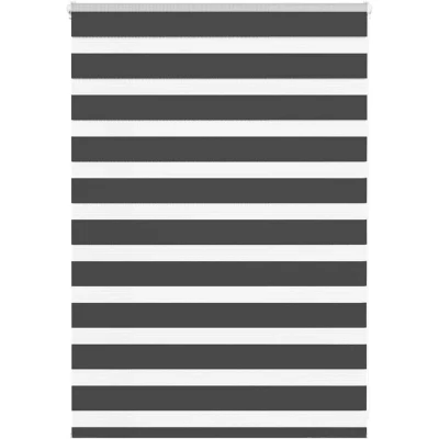 Image of vidaXL Zebra Blind Black 115x100 cm Fabric Width 110.9 Polyester