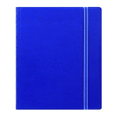 Image of Filofax REFILLABLE NOTEBOOK CLASSIC, 9.25&quot; x 7.25&quot; Blue Elegant leather look cover with moveable pages Elastic closure, index, pocket and page marker (B115903U)