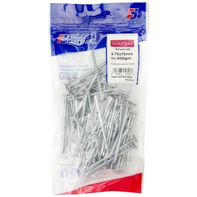 Image of Forgefix C75GB500 500g Galvanised Clout Nail Bag