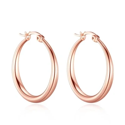 Image of Philip Jones Rose Gold Plated 25mm Hoop Earrings