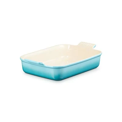 Image of Le Creuset Teal Stoneware Large 32cm Heritage Rectangular Dish