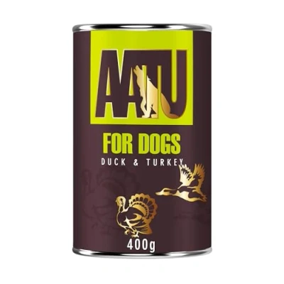 Image of AATU 90/10 Wet Dog Food in a Tin Duck &amp; Turkey (6x400g) Grain Free Recipe No Artificial Ingredients Good for Low Maintenance Feeding