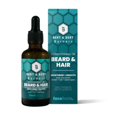 Image of Face Facts Bert &amp; Barbers Beard Hair Oil Multi use Smooth + Nourish 50ml