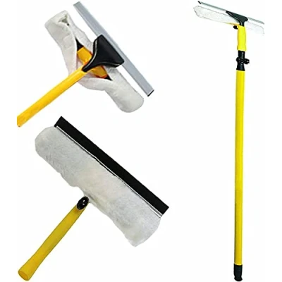 Image of Professional Telescopic 3.5M Window Glass Cleaning Equipment Kit Extending Pole Squeegee Soft Head Indoor Outdoor