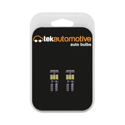 Image of Tek Automotive WHITE LED 955 W16W Bulb, Brake Light Bulbs, Reverse Indicator Rear Fog Light, High Level 921B 12V T15 W2.1x9.5D 9 Car Lights Twin Pack