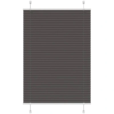 Image of vidaXL Pleated Blind Black 95x150 cm Fabric Width 94.4 Polyester