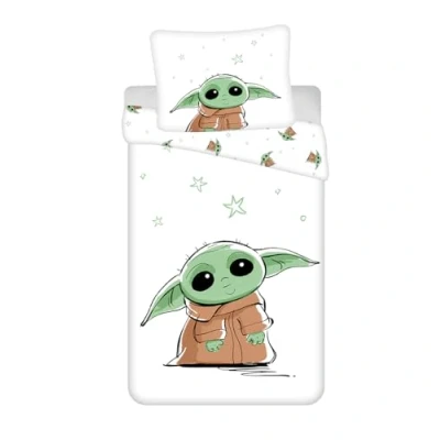 Image of Star Wars The Mandalorian Baby Yoda Bed linen Duvet Cover 140x200+70x90cm