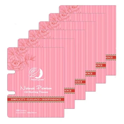 Image of Natural Facial Oil Absorbing Tissues Face Blotting Paper Sheets (Rose 6 Pack)