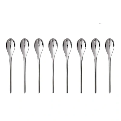 Image of Robert Welch Bud Bright Cutlery Coffee/Espresso Spoon, Set of 8. Suitable for Espresso, Small Coffee. Made from Stainless Steel. Dishwasher Safe.