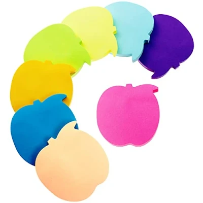 Image of Sticky Notes, 560Sheets Apple Shape Self Notes Pad, 8 Colors Bright Post Stickies, Super Colour for Office Home School Meeting(76mmx76mm)