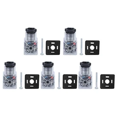 Image of 5Pcs Solenoid Coil Valve Plug,DC24 Plug Hydraulic Transparent Voltage Universal Accessories