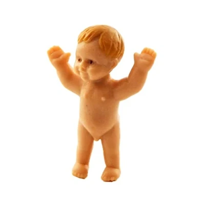 Image of Melody Jane Dolls House Baby Boy Standing Miniature Nursery Accsessory 1:12 Scale Doll