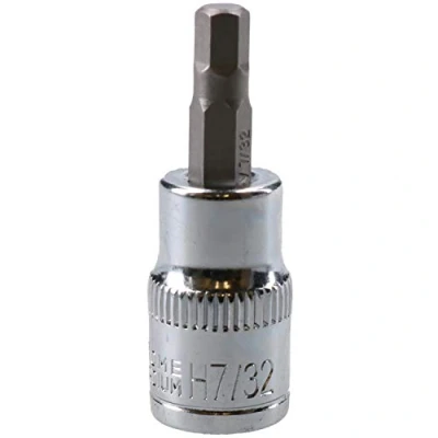 Image of 7/32&quot; Hex Key Socket/Bit 3/8&quot; Drive Imperial AF SAE 6 Sided Allen 48mm Cr V